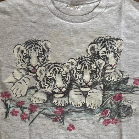 Vintage T-shirt, 90s, Snow Tiger, M, 100% Cotton - Picture 2 of 3